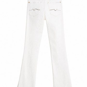 White Flared Stretch Denim Jeans