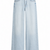 High-Rise Flared Wide-Leg Jeans in Light Wash
