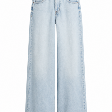 High-Rise Flared Wide-Leg Jeans in Light Wash