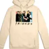 Cream Colored Relaxed Fit Graphic Pullover Hoodie Sweatshirt