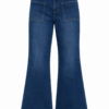 Medium Blue Patch-Pocket Flared Jeans
