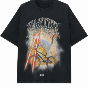 Faded Black Oversized Graphic T-Shirt