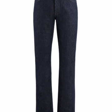 Dark Indigo Straight-Leg Jeans with High Rise