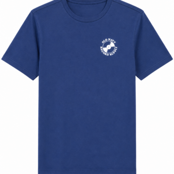 Blue Crewneck T-Shirt with White Chest Logo