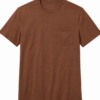 Brown Heathered Crewneck T-Shirt with Chest Pocket