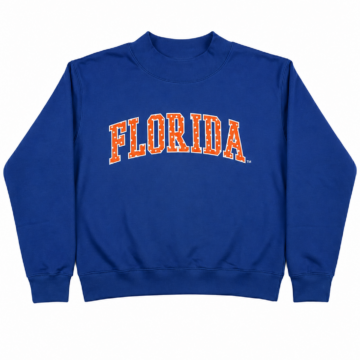 Royal Blue Crewneck Sweatshirt with Orange 'FLORIDA' Print