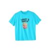 Bright Cyan Popcorn Graphic Crew Neck T-Shirt